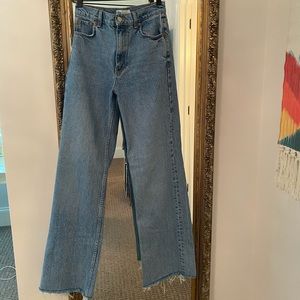 Zara High-Rise Wise Leg Full Length Jeans